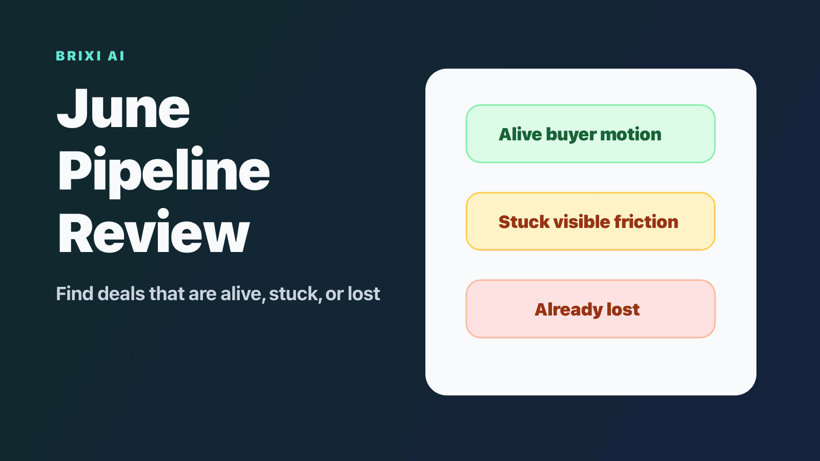 The June Pipeline Review: Find Deals That Are Alive, Stuck, or Already Lost