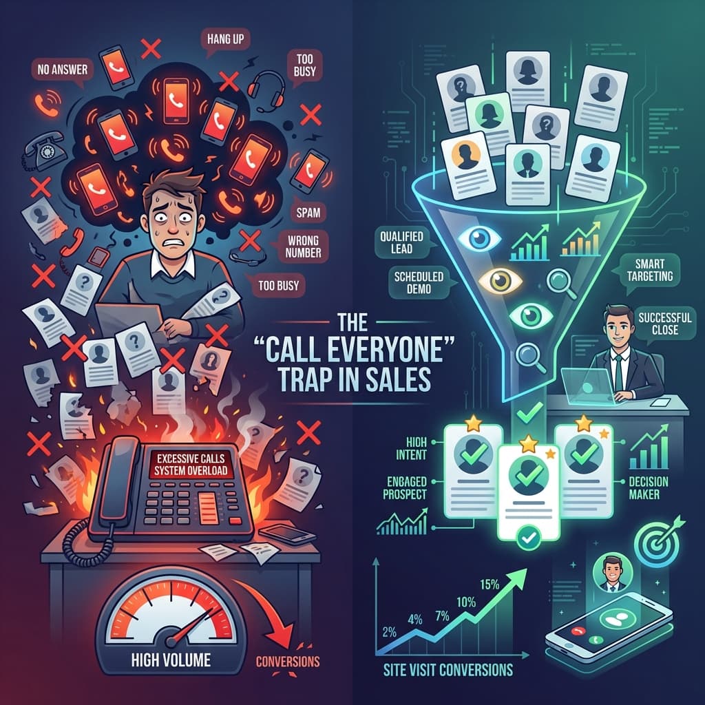 The 'Call Everyone' Trap: Why High Volume Hurts Site Visit Conversion