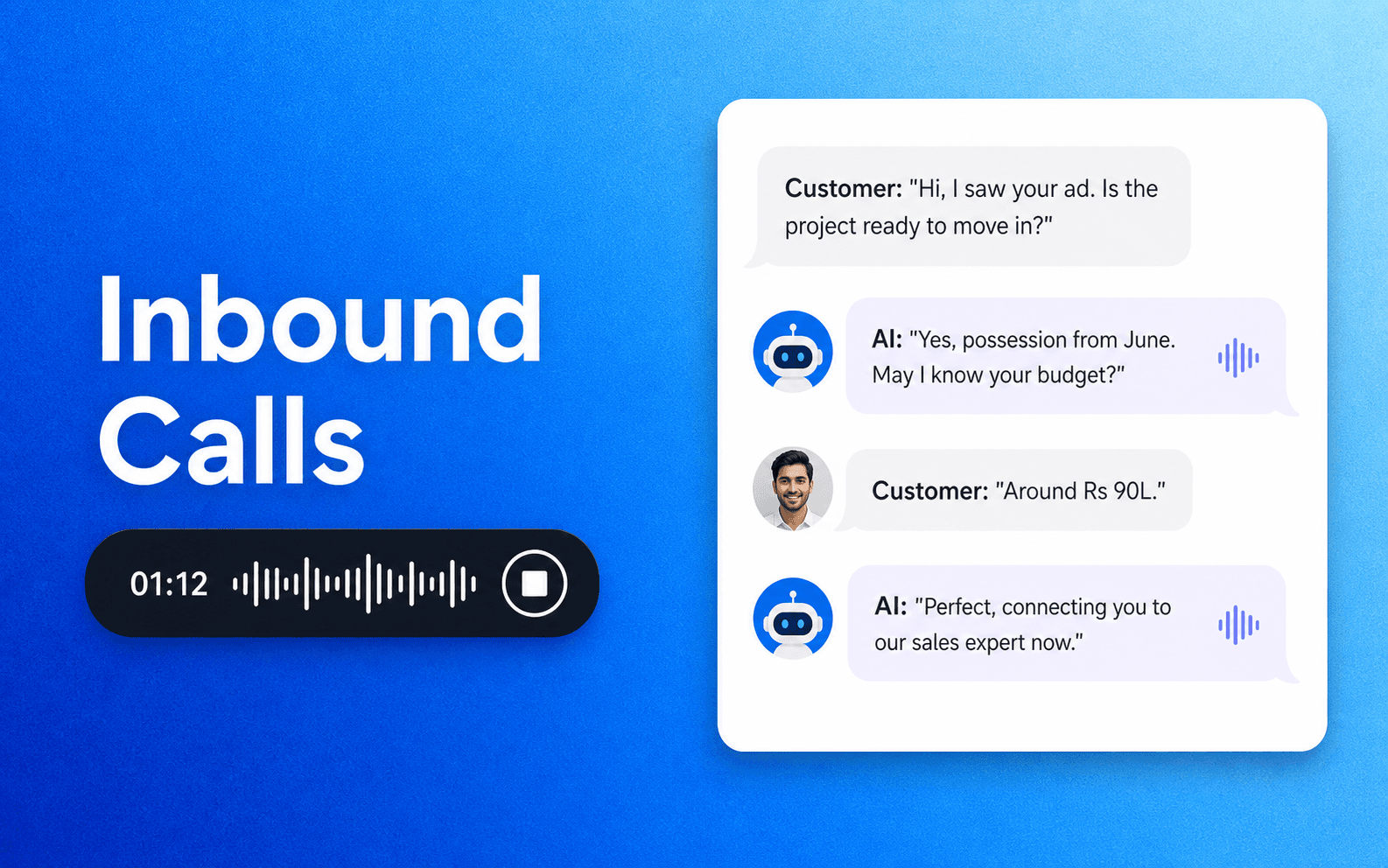 Brixi inbound voice AI agent answering a buyer call