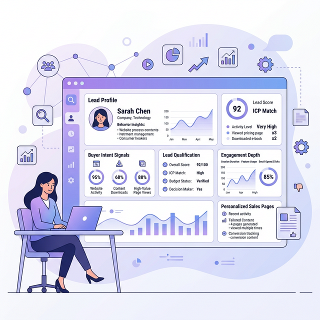 Behavior data dashboard identifying whether a lead is serious