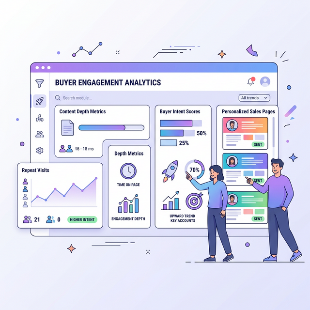Sales engagement analytics view showing signals that predict buyer decisions