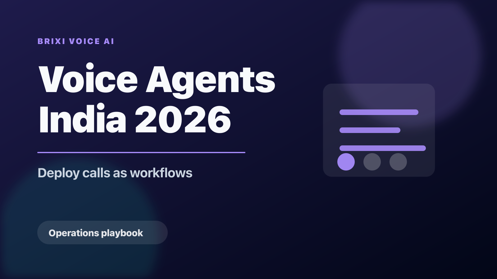 Voice Agents India 2026: The Operator Deployment Guide
